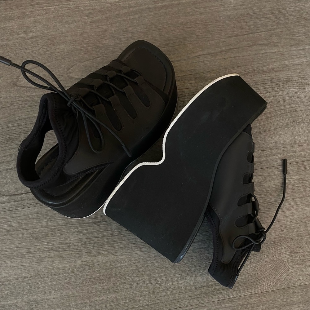 Statement High Cute, Unique Platform Black Sandal… - image 4